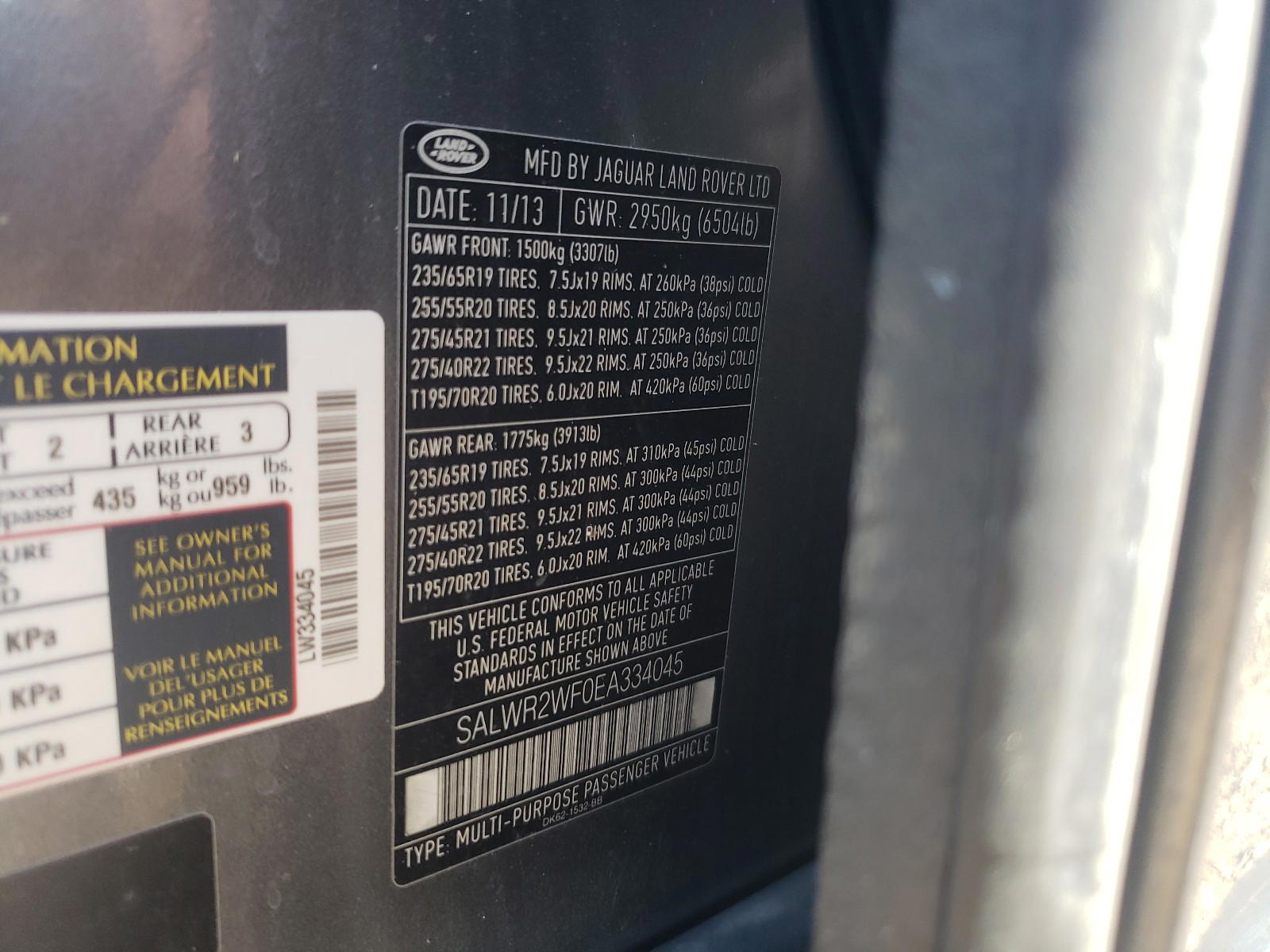 Photo 10 from auction – 2014 LAND ROVER RANGE ROVE with VIN SALWR2WF0EA334045