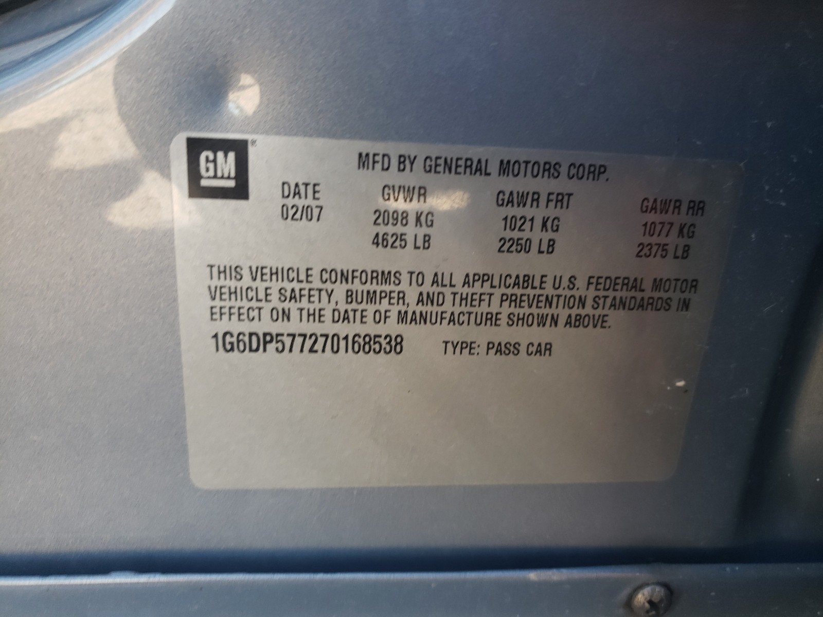 Photo 10 from auction – 2007 CADILLAC CTS HI FEA with VIN 1G6DP577270168538