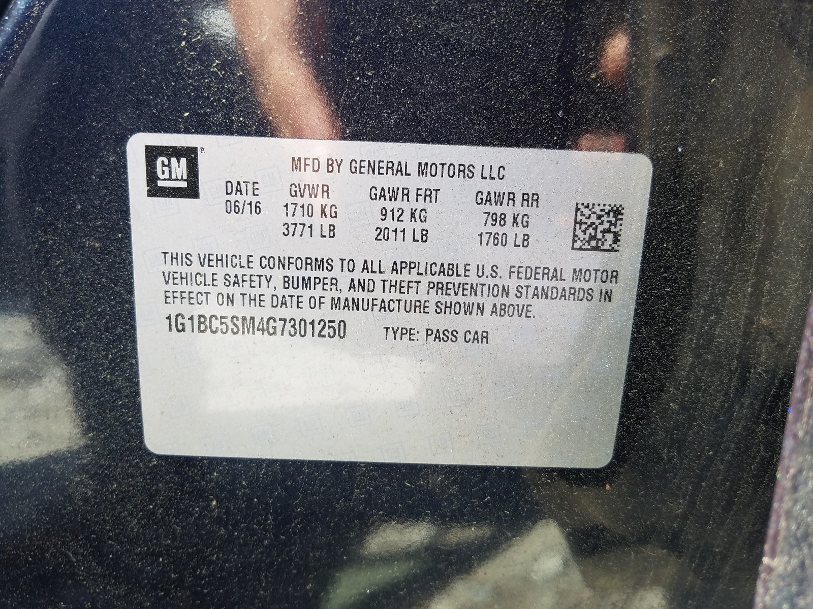 Photo 10 from auction – 2016 CHEVROLET CRUZE LS with VIN 1G1BC5SM4G7301250