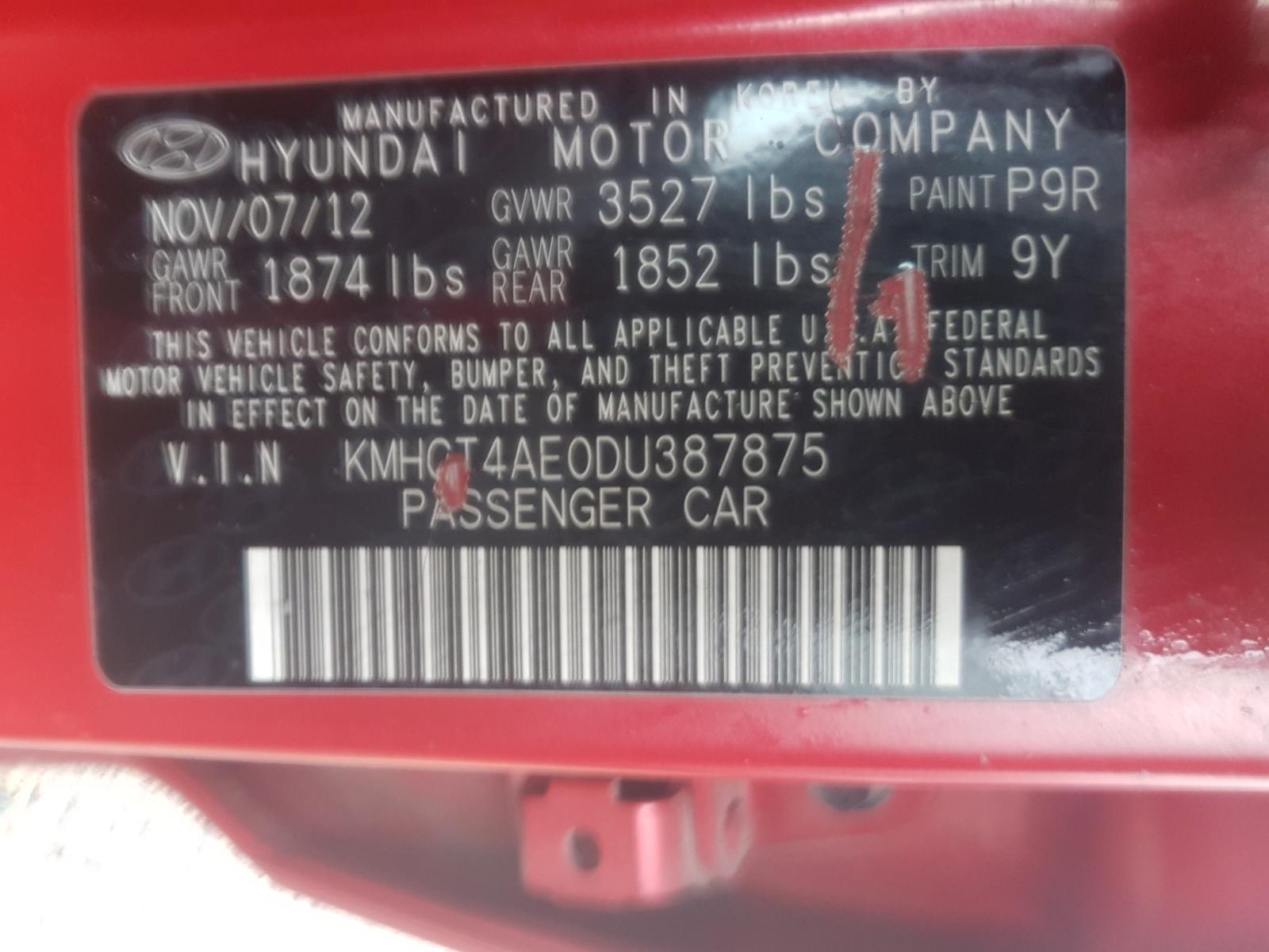 Photo 10 from auction – 2013 HYUNDAI ACCENT GLS with VIN KMHCT4AE0DU387875