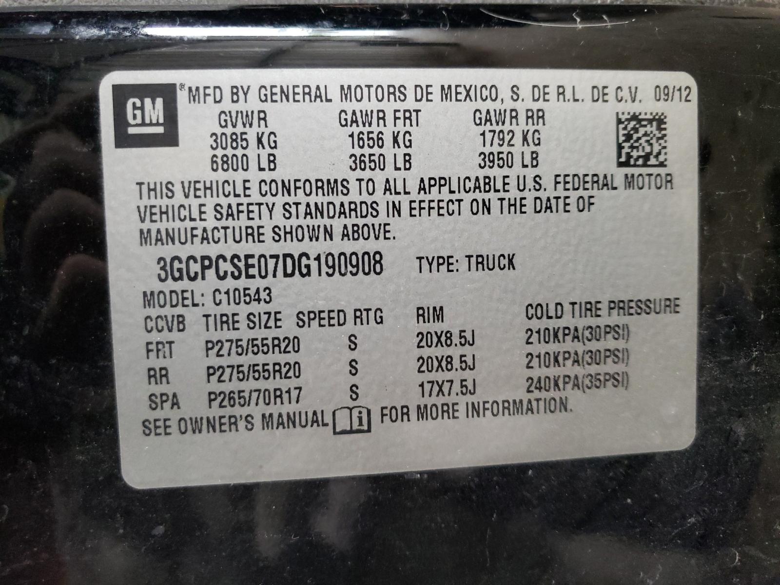 Photo 10 from auction – 2013 CHEVROLET SILVERADO with VIN 3GCPCSE07DG190908
