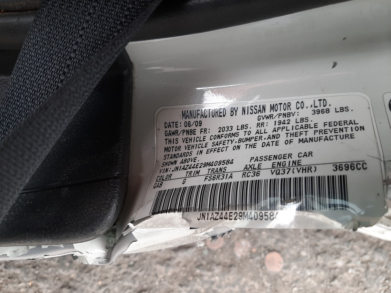 Photo 10 from auction – 2009 NISSAN 370Z with VIN JN1AZ44E29M409584