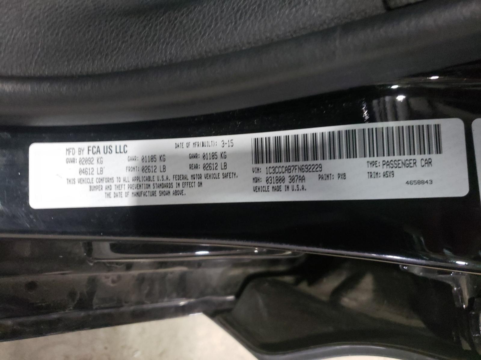 Photo 10 from auction – 2015 CHRYSLER 200 LIMITE with VIN 1C3CCCAB7FN692229