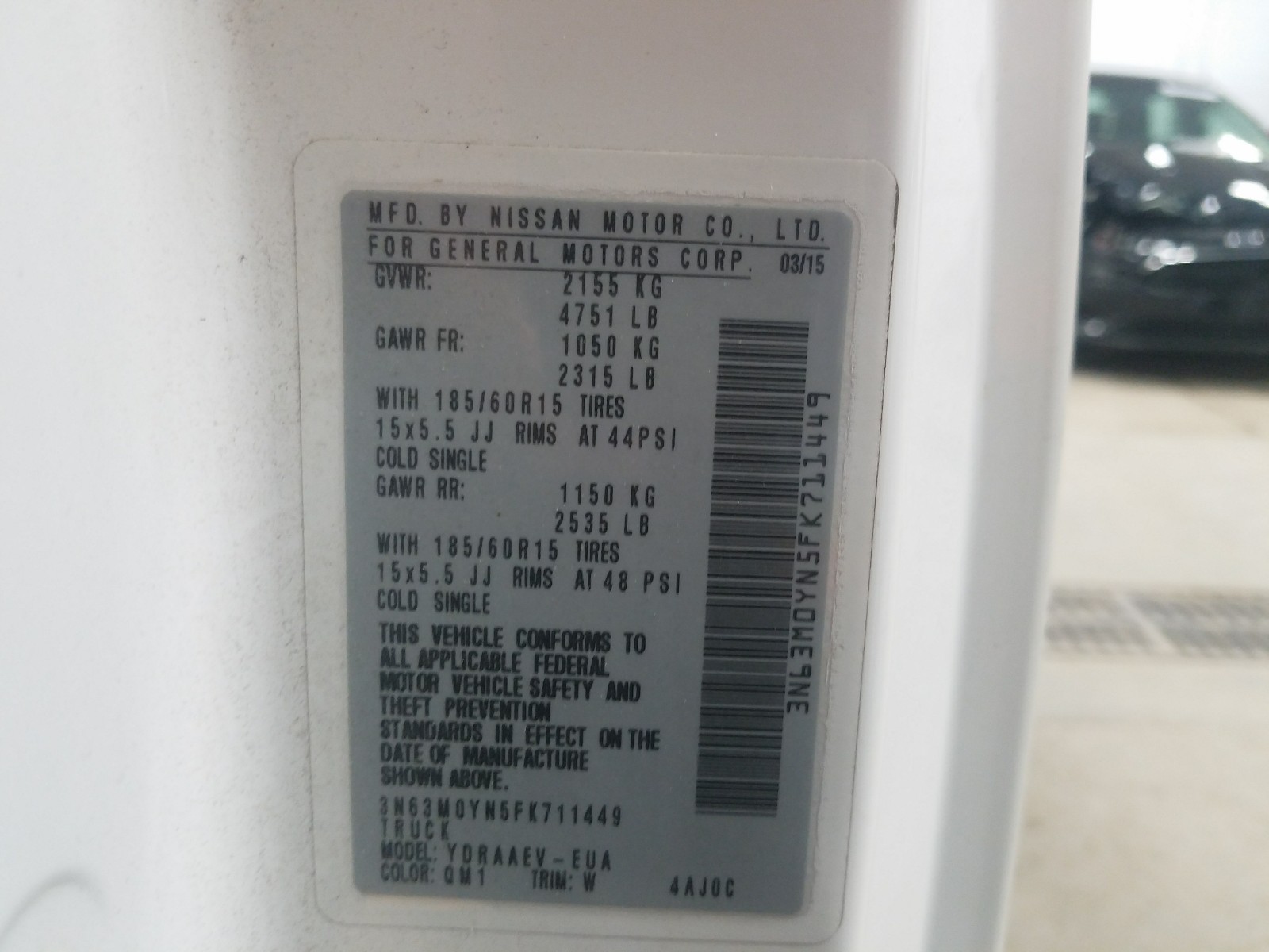 Photo 10 from auction – 2015 CHEVROLET CITY EXPRE with VIN 3N63M0YN5FK711449