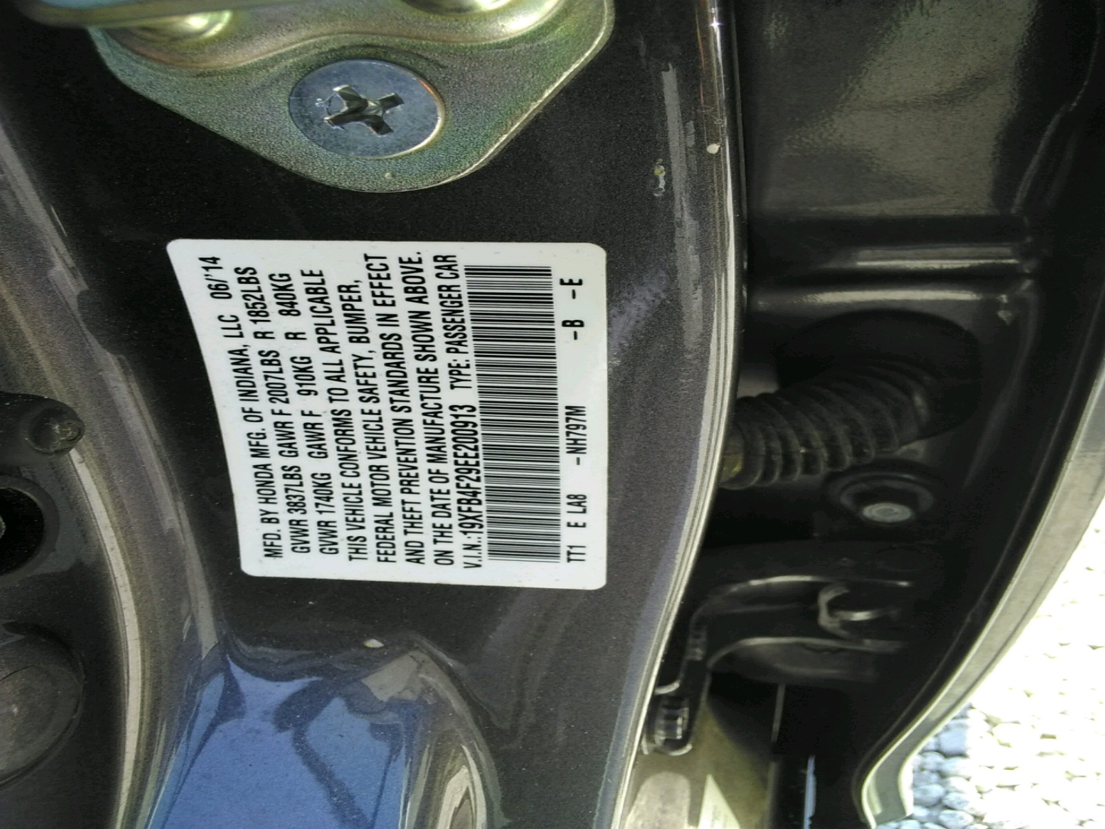 Photo 10 from auction – 2014 HONDA CIVIC HYBR with VIN 19XFB4F29EE200913