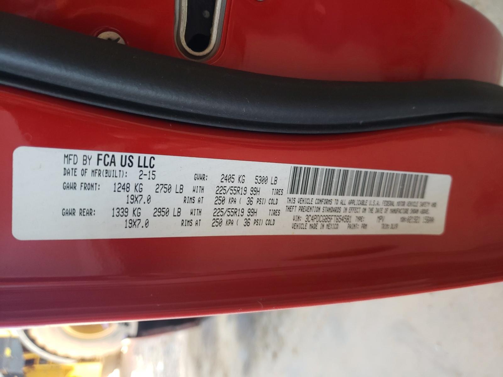 Photo 10 from auction – 2015 DODGE JOURNEY CR with VIN 3C4PDCGB5FT654581