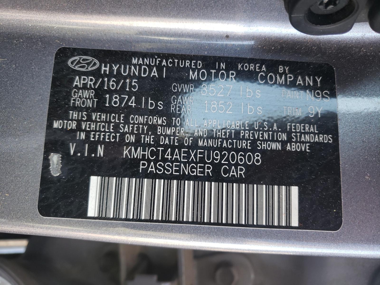 Photo 10 from auction – 2015 HYUNDAI ACCENT GLS with VIN KMHCT4AEXFU920608