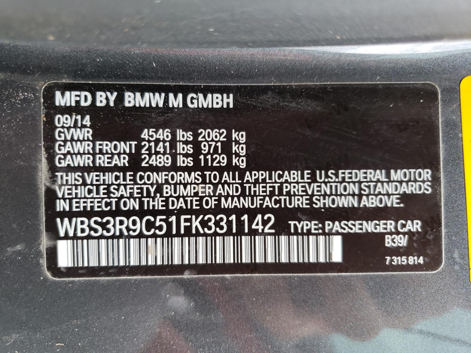Photo 10 from auction – 2015 BMW M4 with VIN WBS3R9C51FK331142