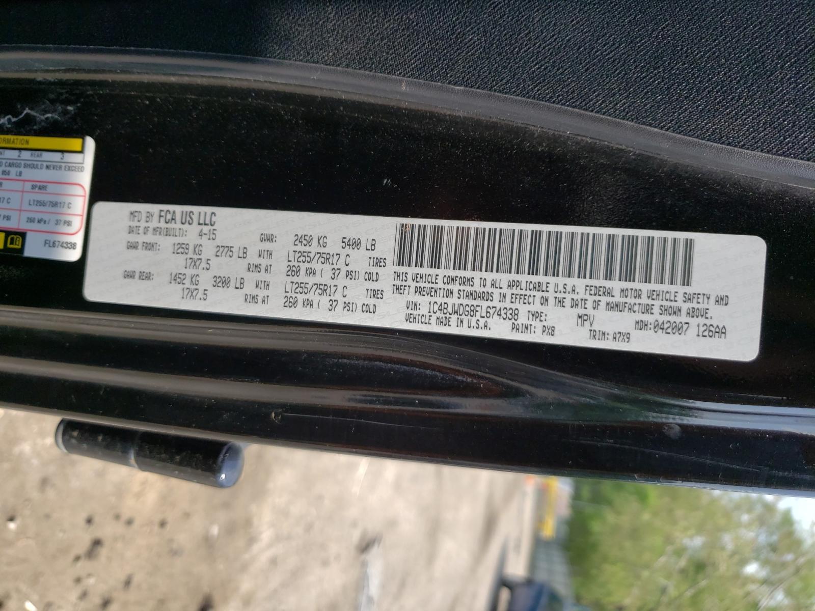 Photo 10 from auction – 2015 JEEP WRANGLER U with VIN 1C4BJWDG8FL674338