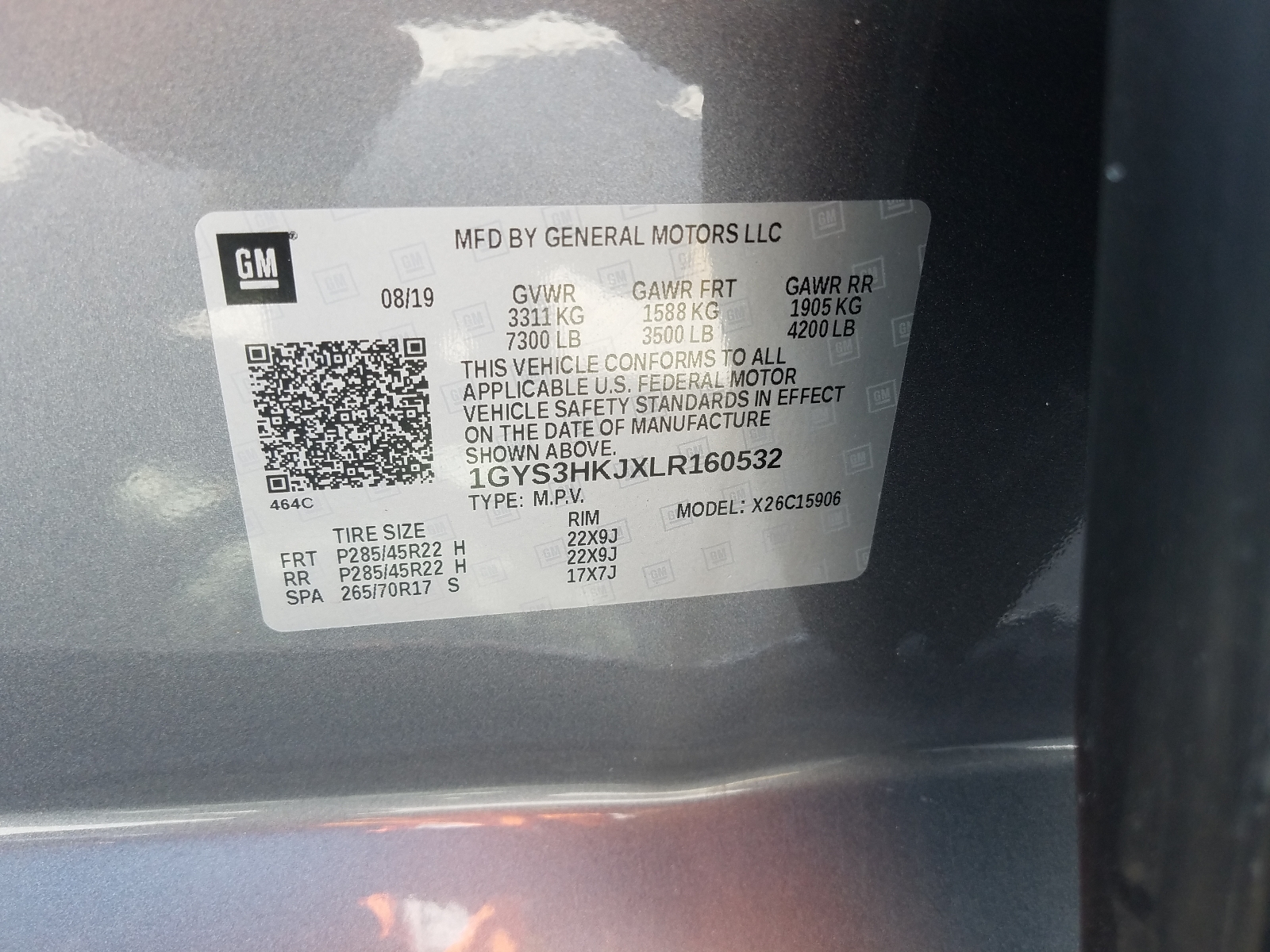 Photo 10 from auction – 2020 CADILLAC ESCALADE E with VIN 1GYS3HKJXLR160532