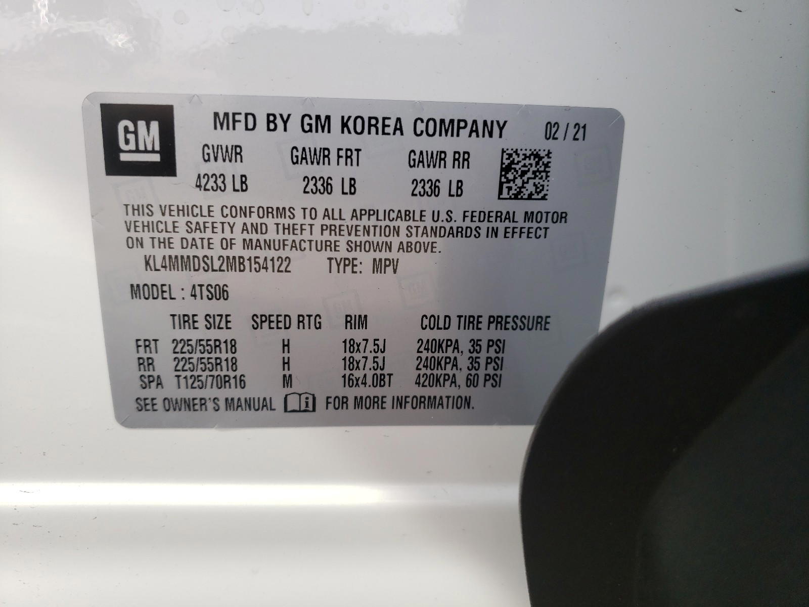 Photo 10 from auction – 2021 BUICK ENCORE GX with VIN KL4MMDSL2MB154122