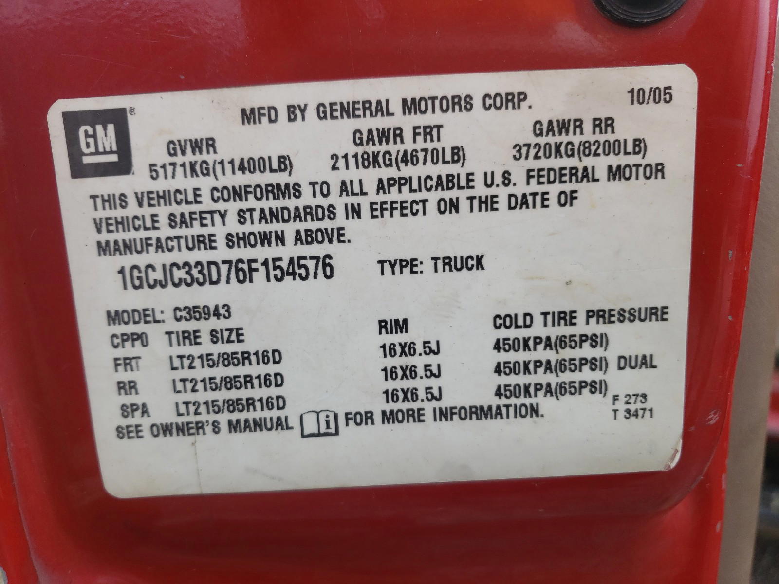 Photo 10 from auction – 2006 CHEVROLET SILVERADO with VIN 1GCJC33D76F154576