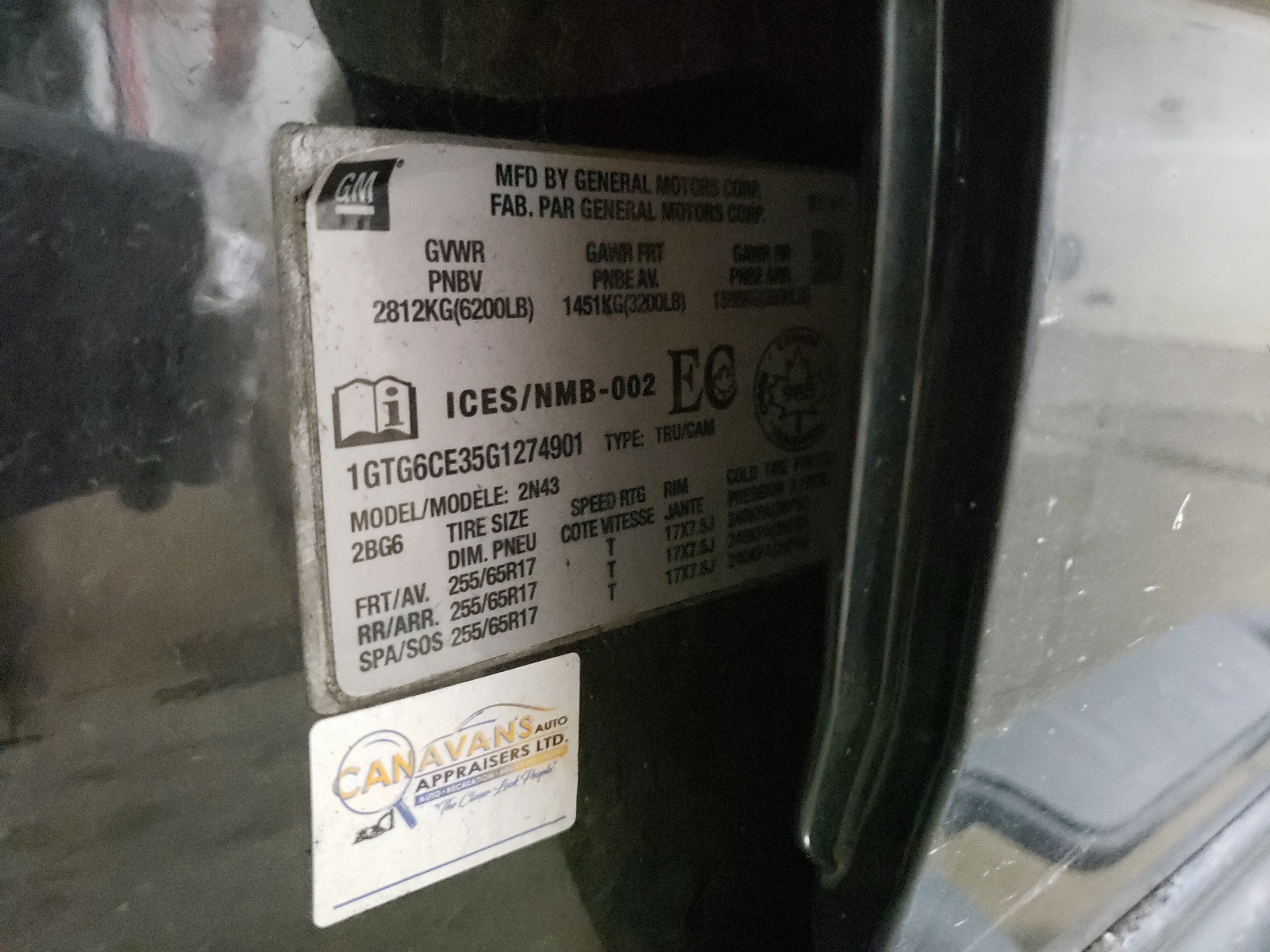 Photo 10 from auction – 2016 GMC CANYON SLE with VIN 1GTG6CE35G1274901