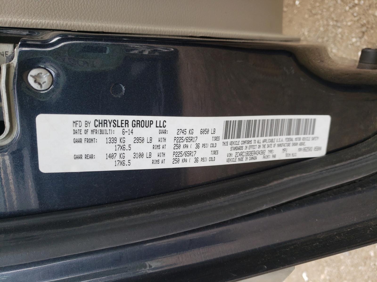Photo 10 from auction – 2014 CHRYSLER TOWN & COU with VIN 2C4RC1BG9ER434302