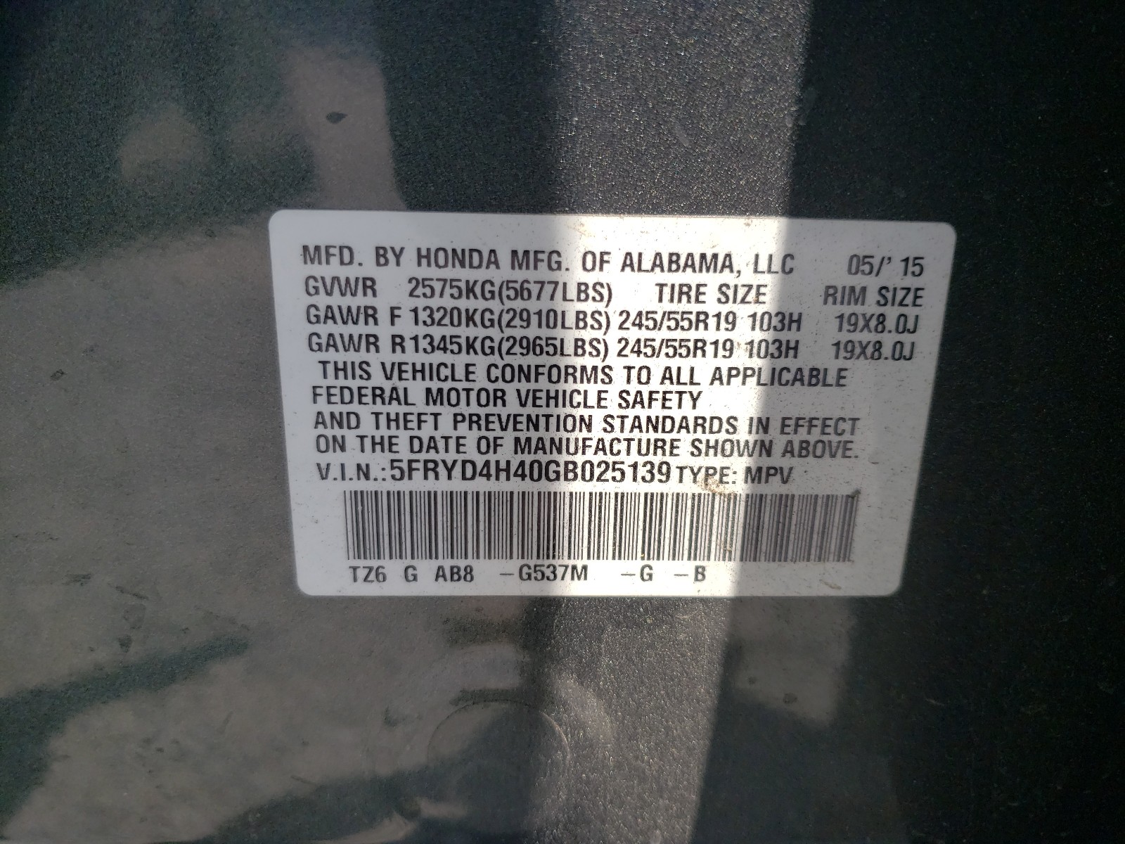 Zdjęcie 10 z aukcji – 2016 ACURA MDX TECHNO z VIN 5FRYD4H40GB025139