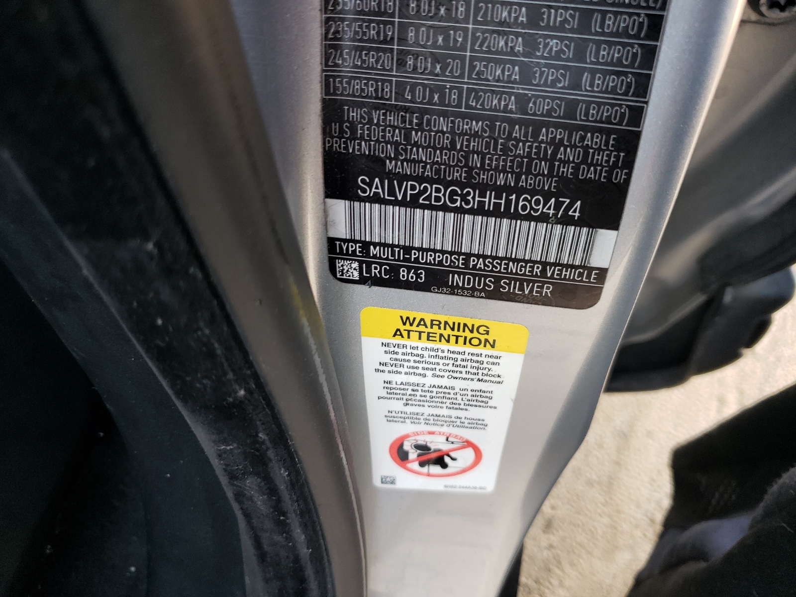 Zdjęcie 10 z aukcji – 2017 LAND ROVER RANGE ROVE z VIN SALVP2BG3HH169474