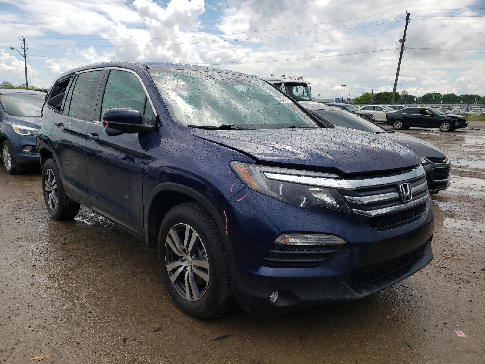 HONDA PILOT EX 2016 with VIN 5FNYF6H37GB106699 - Photo from auction