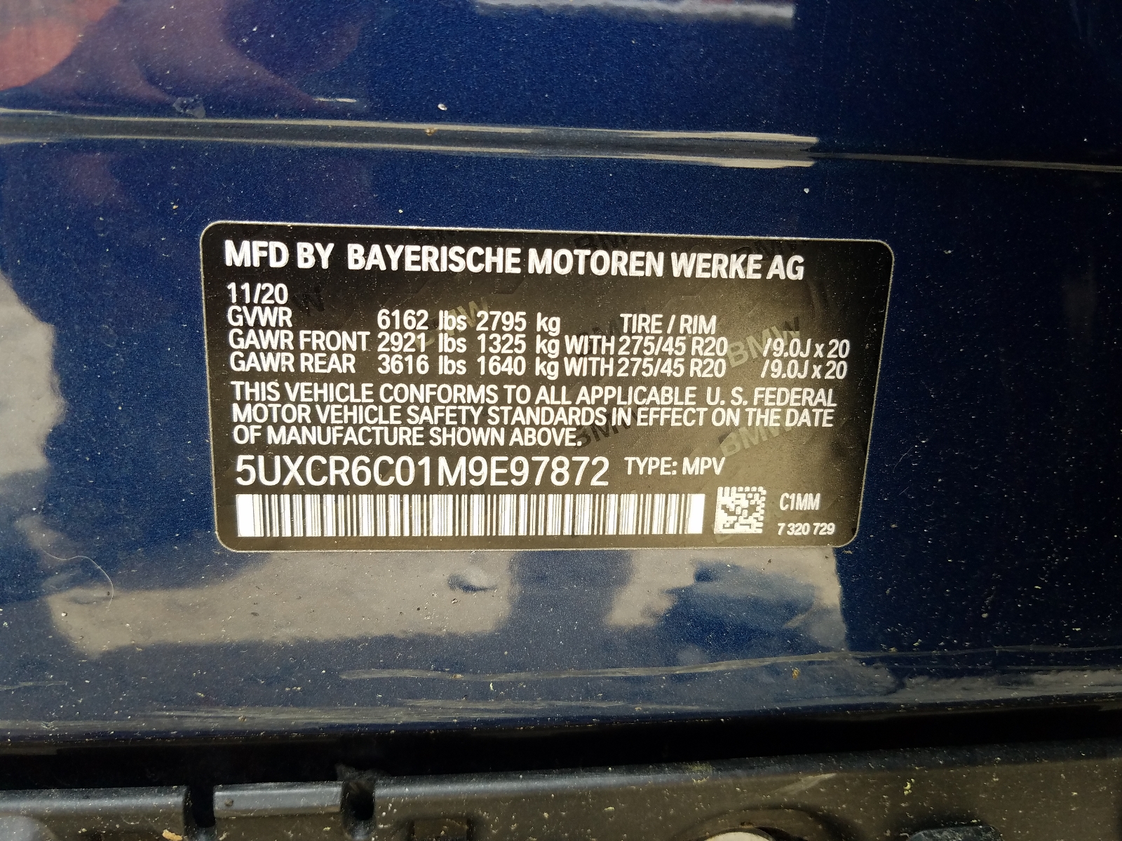 Photo 10 from auction – 2021 BMW X5 XDRIVE4 with VIN 5UXCR6C01M9E97872