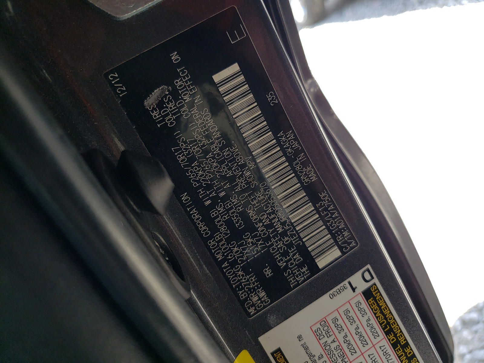 Photo 10 from auction – 2013 TOYOTA 4RUNNER SR with VIN JTEZU5JR8D5053670
