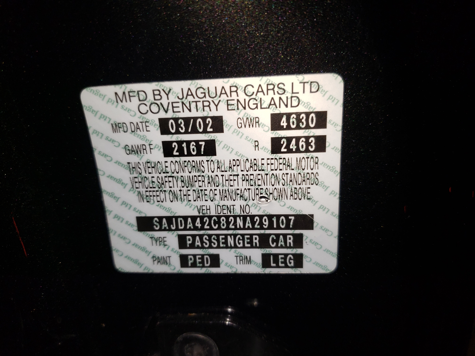 Фото 10 с аукциона – 2002 JAGUAR XK8 с VIN SAJDA42C82NA29107