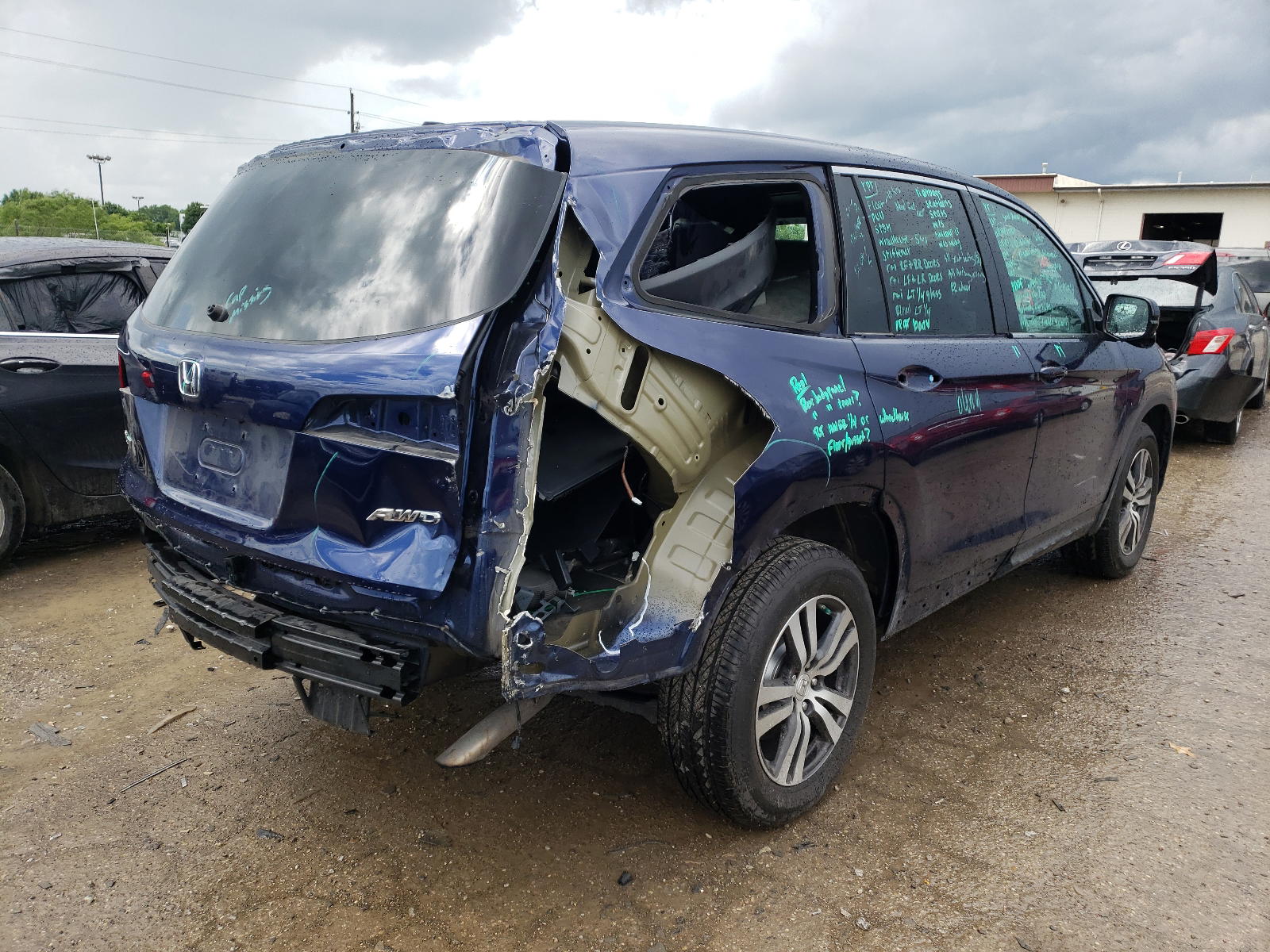 Photo 4 from auction – 2016 HONDA PILOT EX with VIN 5FNYF6H37GB106699