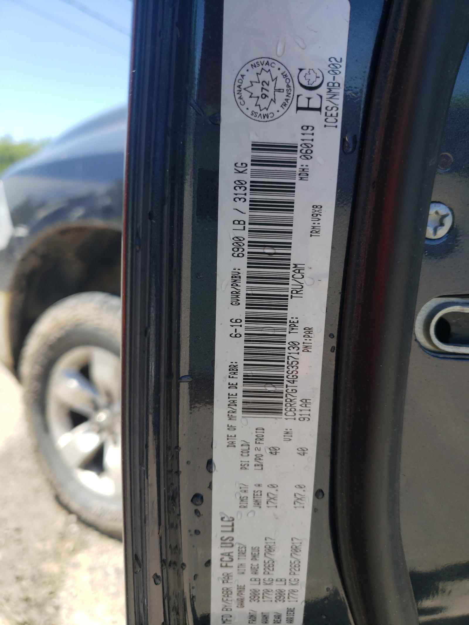 Photo 10 from auction – 2016 RAM 1500 SLT with VIN 1C6RR7GT4GS357130