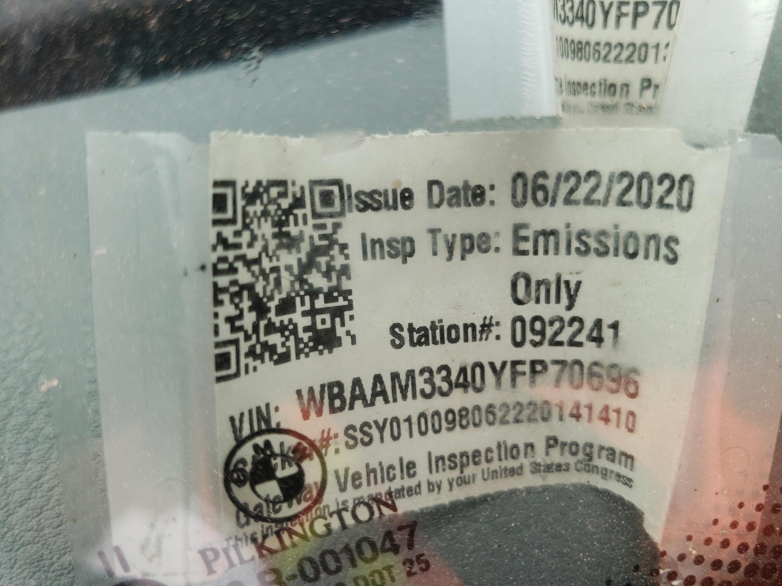Photo 10 from auction – 2000 BMW 325I with VIN WBAAM3340YFP70696