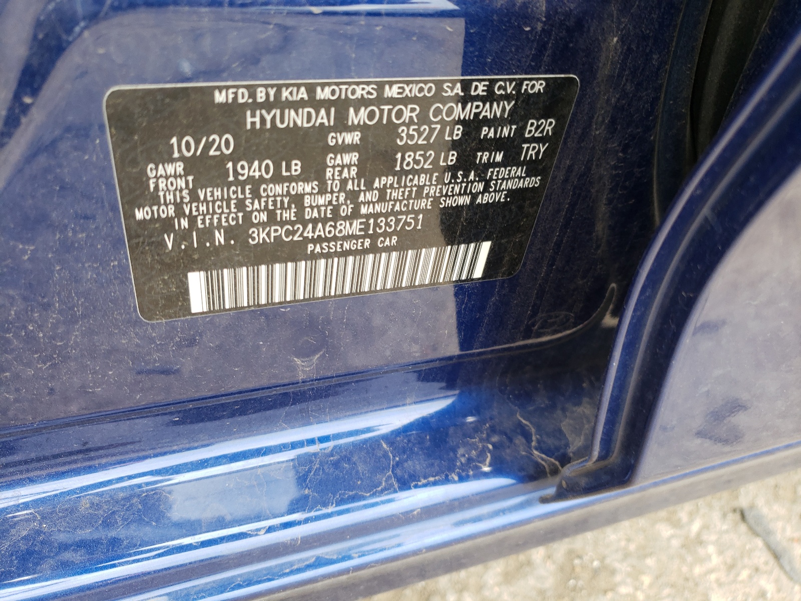 Photo 10 from auction – 2021 HYUNDAI ACCENT SE with VIN 3KPC24A68ME133751