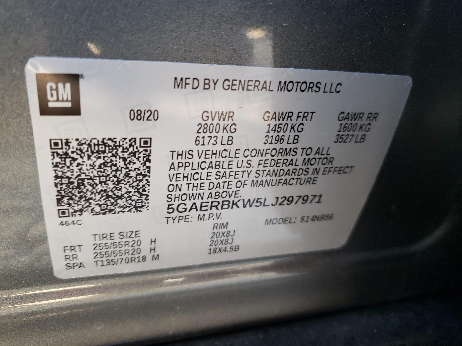 Photo 10 from auction – 2020 BUICK ENCLAVE ES with VIN 5GAERBKW5LJ297971