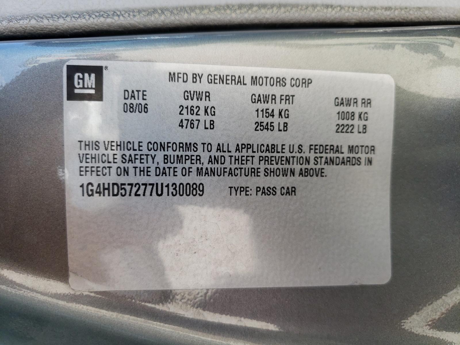 Photo 10 from auction – 2007 BUICK LUCERNE CX with VIN 1G4HD57277U130089