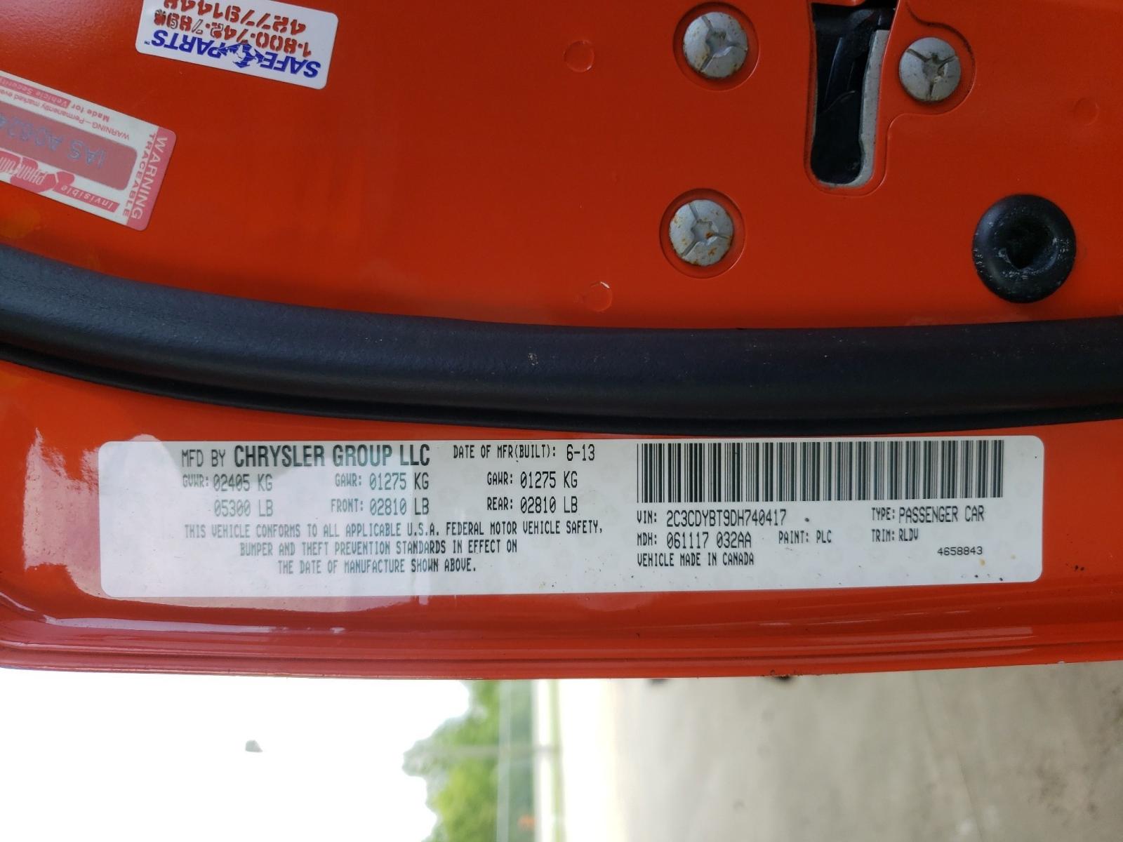 Photo 10 from auction – 2013 DODGE CHALLENGER with VIN 2C3CDYBT9DH740417