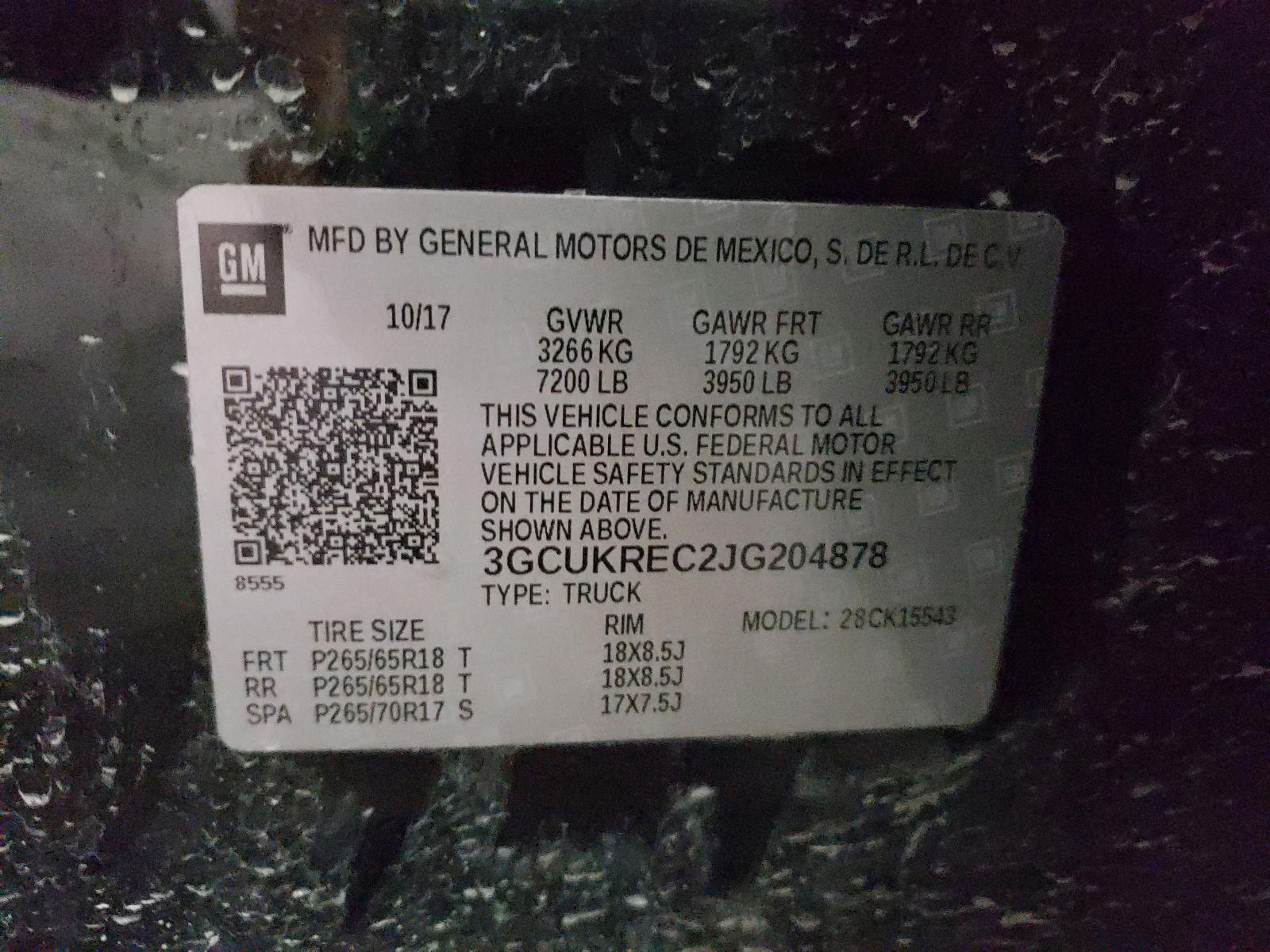 Photo 10 from auction – 2018 CHEVROLET SILVERADO with VIN 3GCUKREC2JG204878