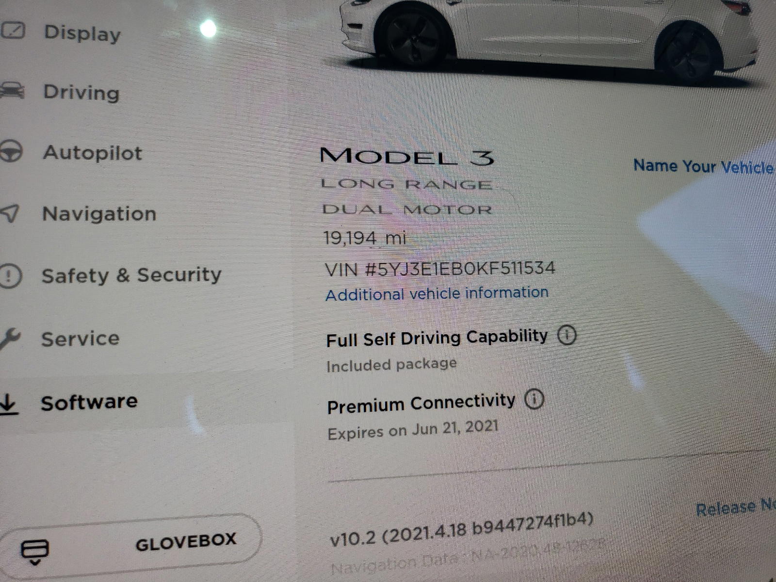 Photo 8 from auction – 2019 TESLA MODEL 3 with VIN 5YJ3E1EB0KF511534
