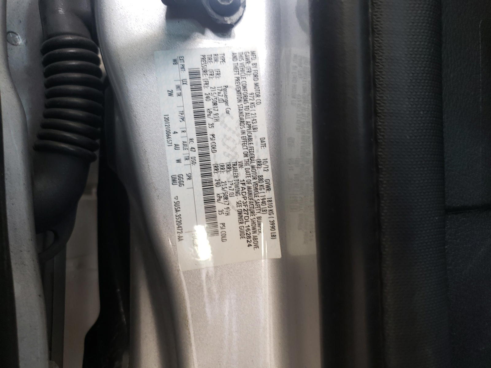 Photo 10 from auction – 2013 FORD FOCUS SE with VIN 1FADP3F27DL162824
