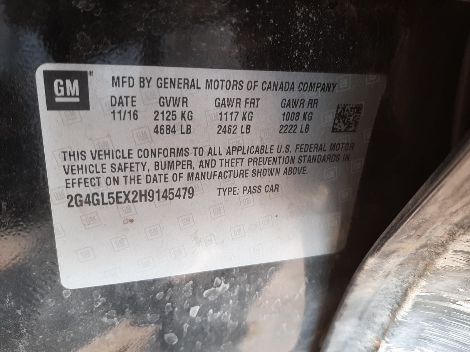 Photo 10 from auction – 2017 BUICK REGAL SPOR with VIN 2G4GL5EX2H9145479