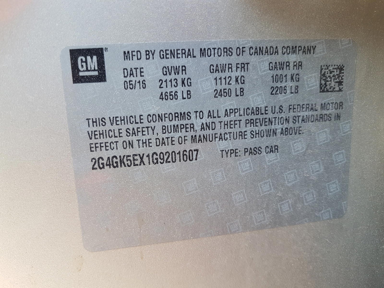 Photo 10 from auction – 2016 BUICK REGAL with VIN 2G4GK5EX1G9201607