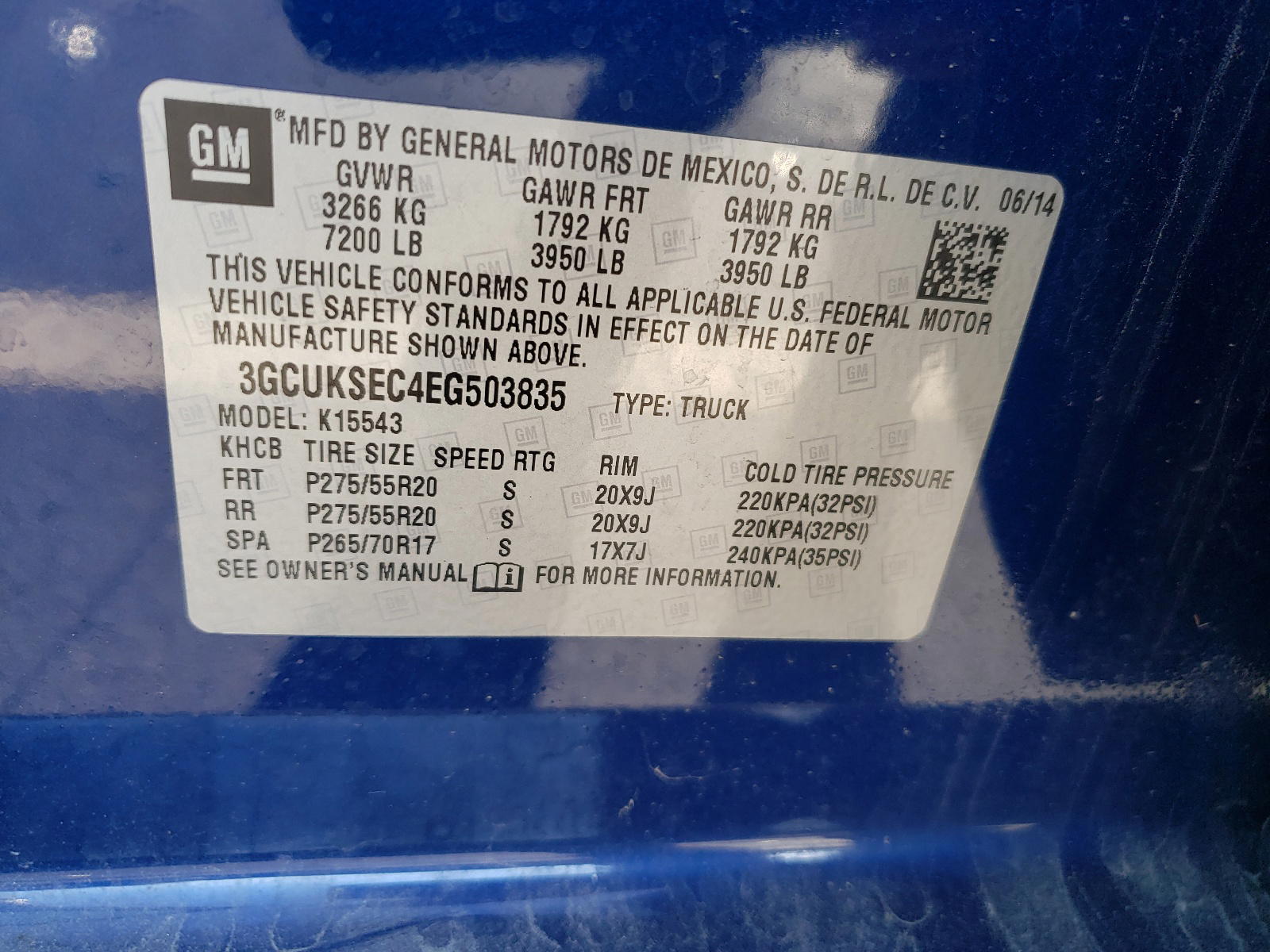 Photo 10 from auction – 2014 CHEVROLET SILVERADO with VIN 3GCUKSEC4EG503835