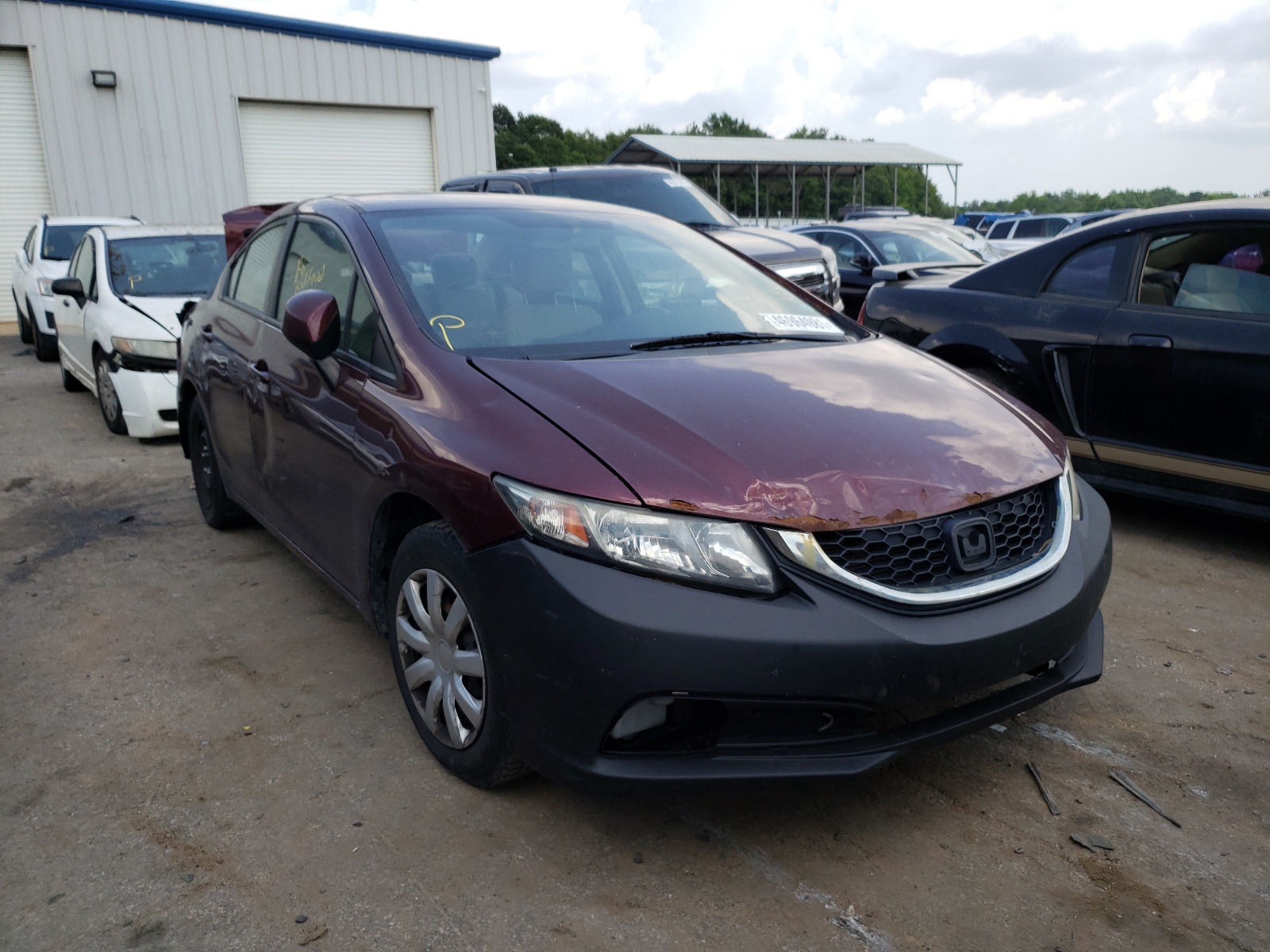 HONDA CIVIC LX 2013 with VIN 19XFB2F50DE042958 - Photo from auction