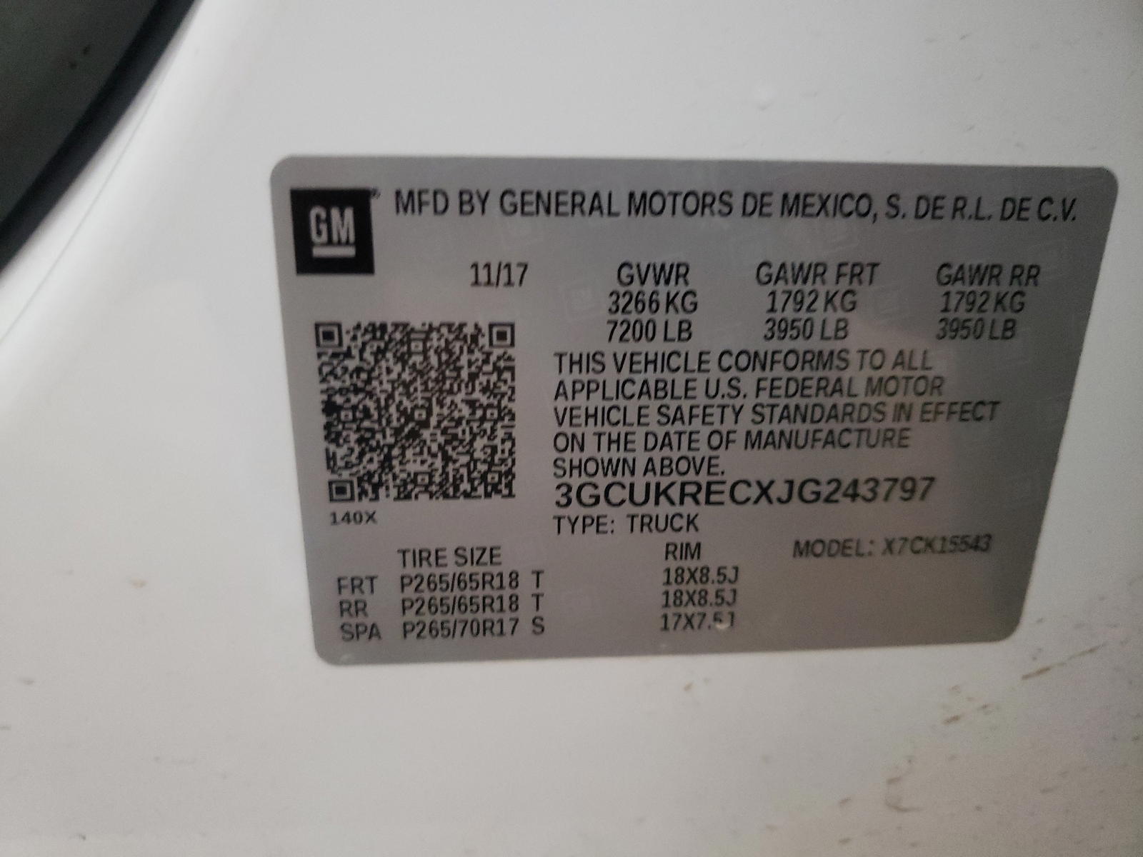 Photo 10 from auction – 2018 CHEVROLET SILVERADO with VIN 3GCUKRECXJG243797
