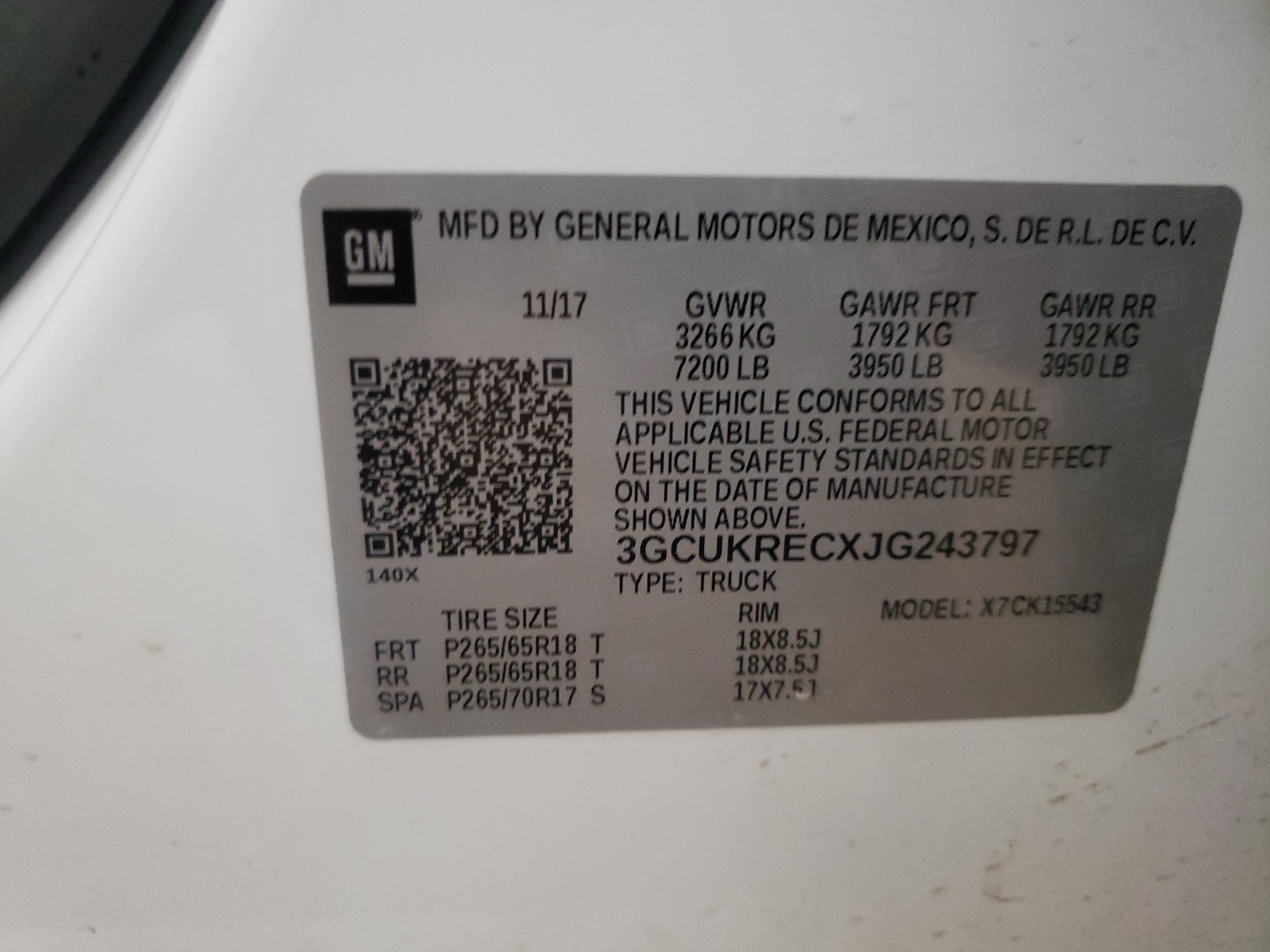 Zdjęcie 10 z aukcji – 2018 CHEVROLET SILVERADO z VIN 3GCUKRECXJG243797