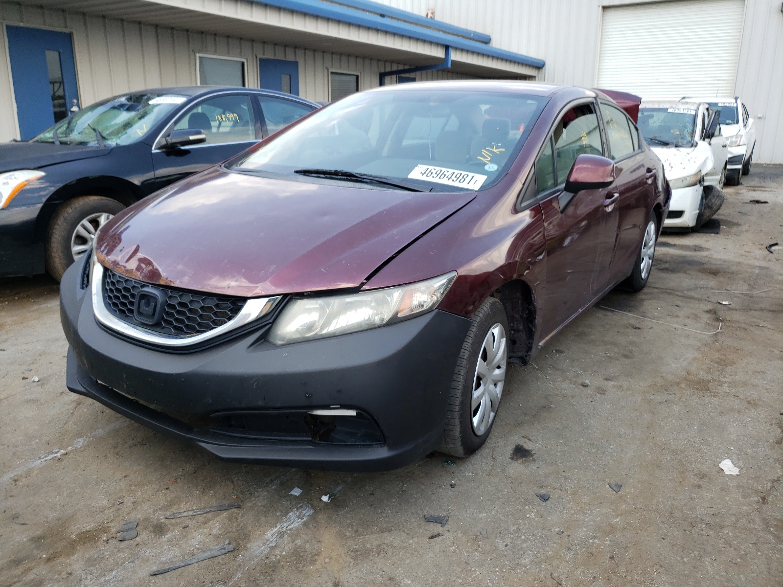 Photo 2 from auction – 2013 HONDA CIVIC LX with VIN 19XFB2F50DE042958