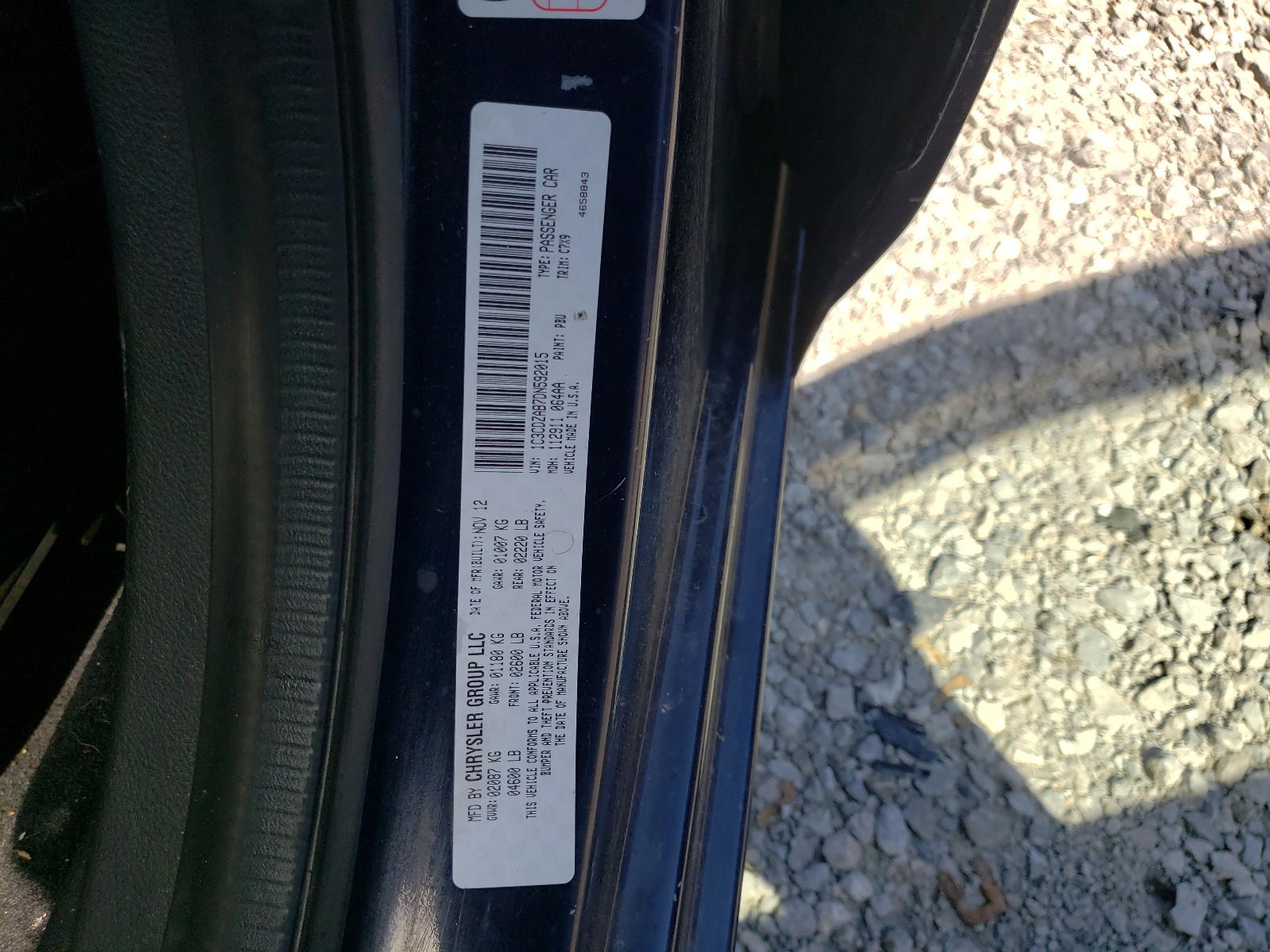 Photo 10 from auction – 2013 DODGE AVENGER SE with VIN 1C3CDZAB7DN592015