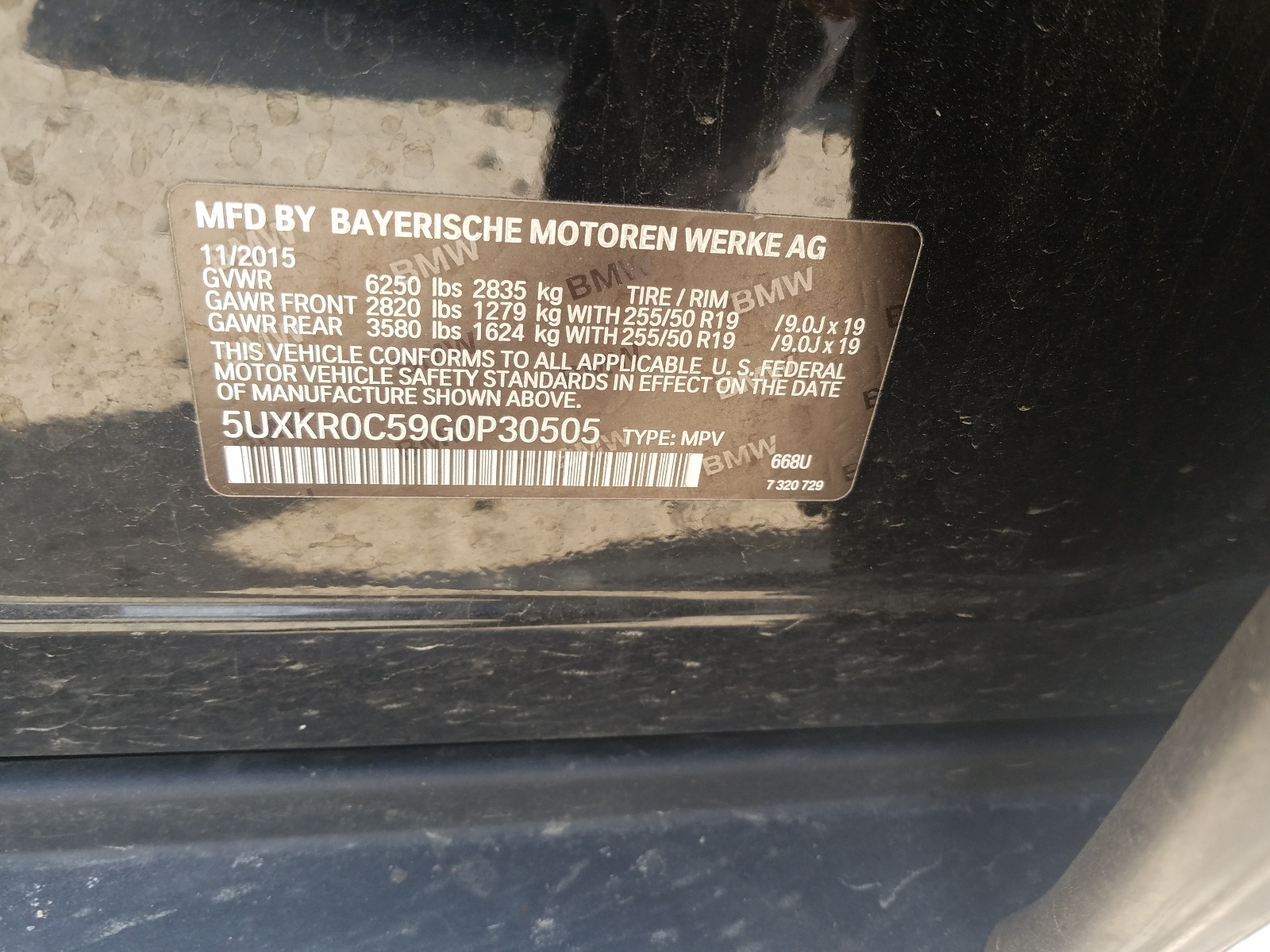 Photo 10 from auction – 2016 BMW X5 XDRIVE3 with VIN 5UXKR0C59G0P30505