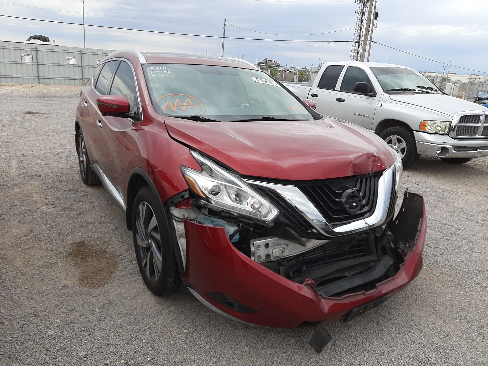 NISSAN MURANO S 2016 with VIN 5N1AZ2MG4GN170660 - Photo from auction
