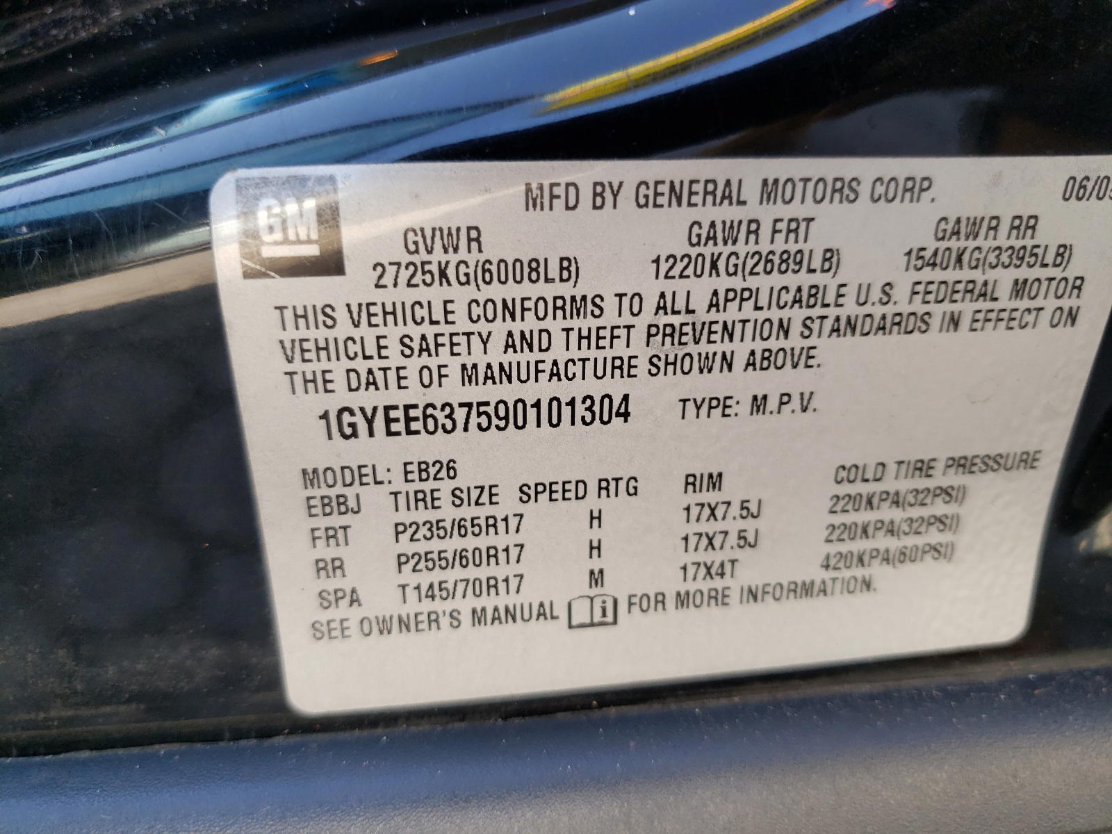 Photo 10 from auction – 2009 CADILLAC SRX with VIN 1GYEE637590101304