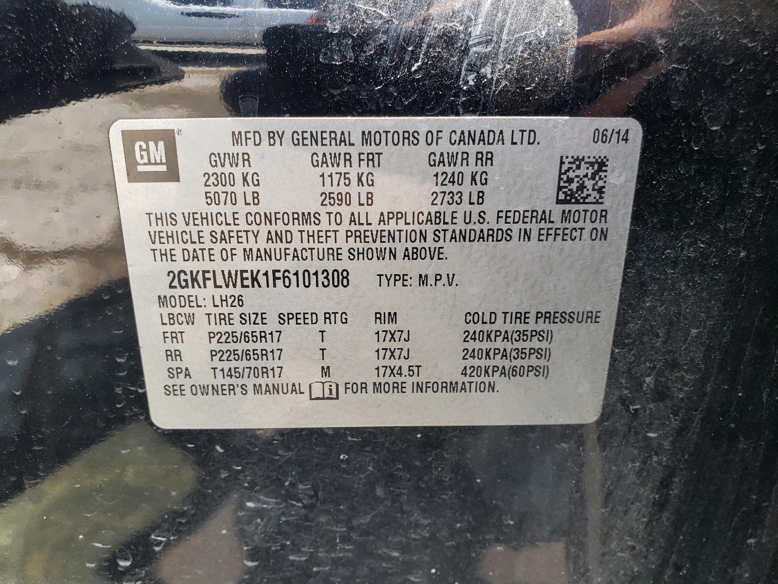 Photo 10 from auction – 2015 GMC TERRAIN SL with VIN 2GKFLWEK1F6101308
