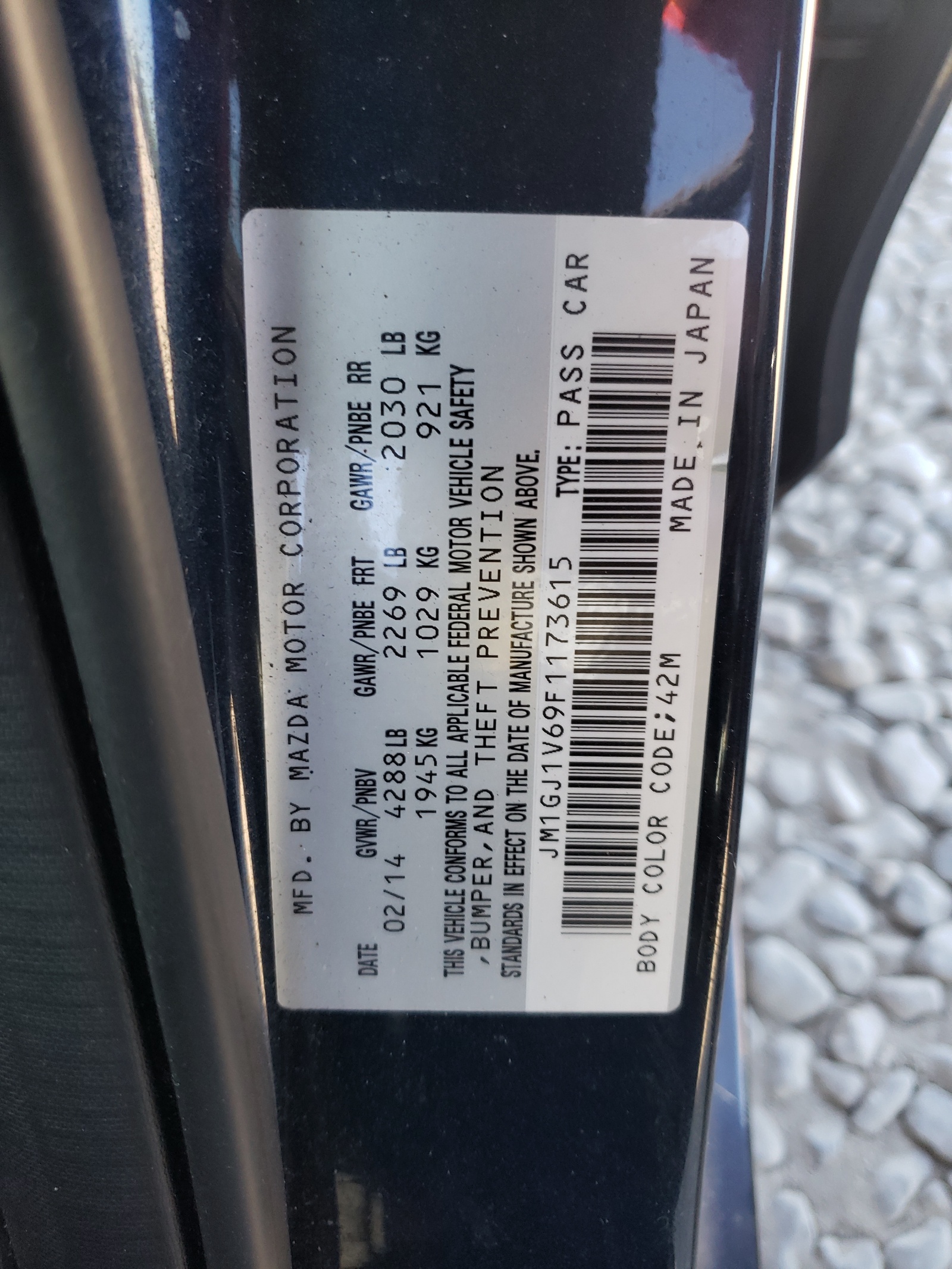 Photo 10 from auction – 2015 MAZDA 6 TOURING with VIN JM1GJ1V69F1173615