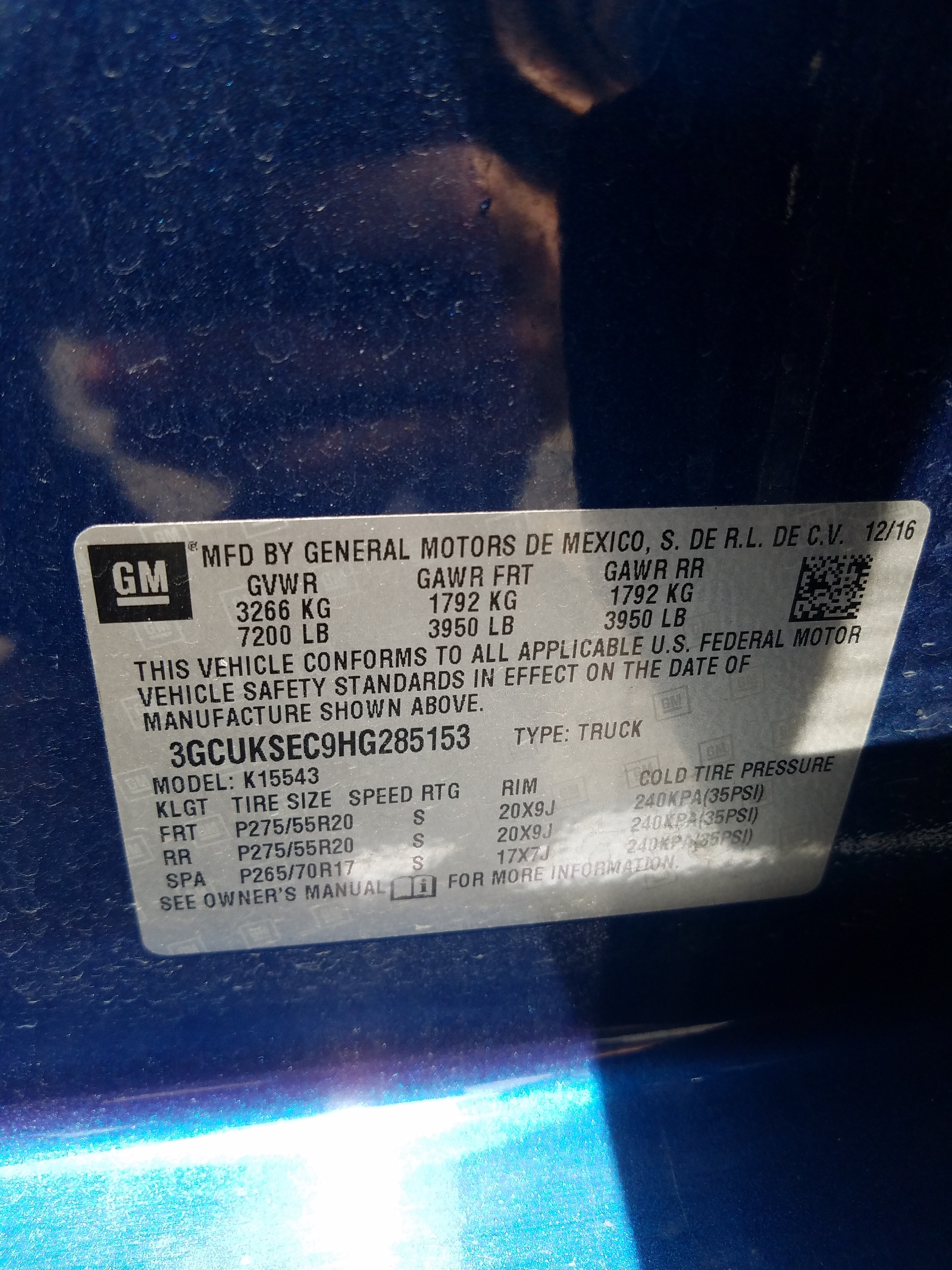 Фото 10 с аукциона – 2017 CHEVROLET SILVERADO с VIN 3GCUKSEC9HG285153