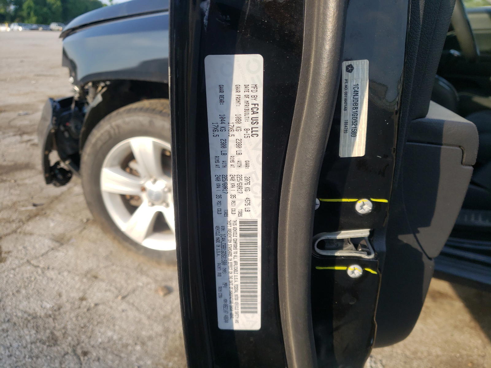 Photo 10 from auction – 2016 JEEP COMPASS SP with VIN 1C4NJDBB1GD521580