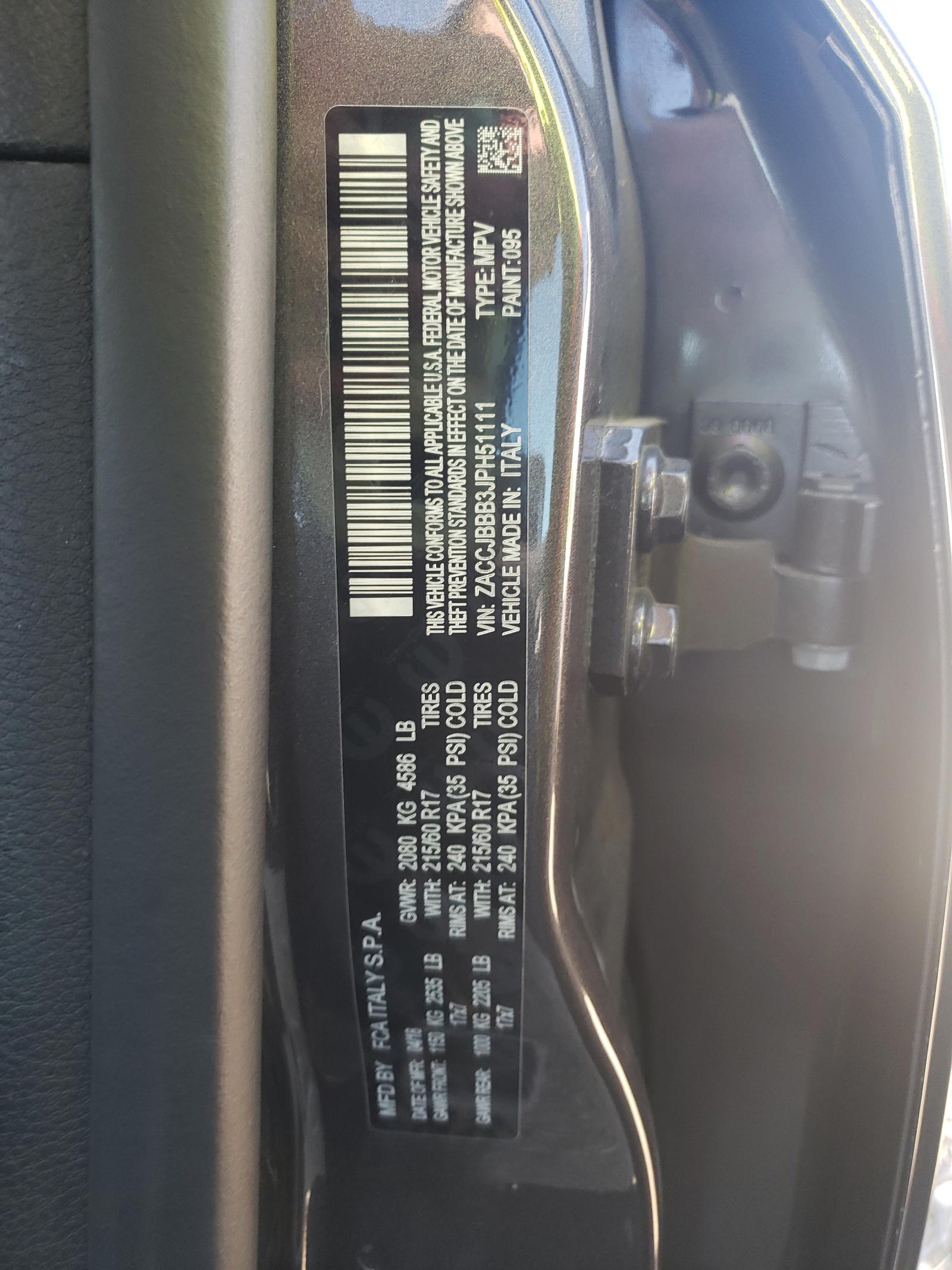 Photo 10 from auction – 2018 JEEP RENEGADE L with VIN ZACCJBBB3JPH51111